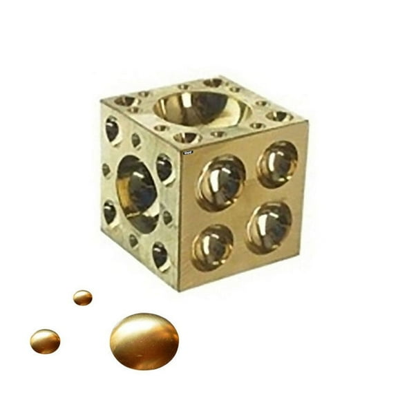 Brass Dapping Block Doming 1-1/4" Cube Half Spheres Multi-Holes Forming Tool