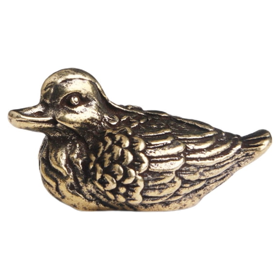 OUNONA Vintage Golden Brass Sculpture Decorative Figurine for Home Decor and Office Display