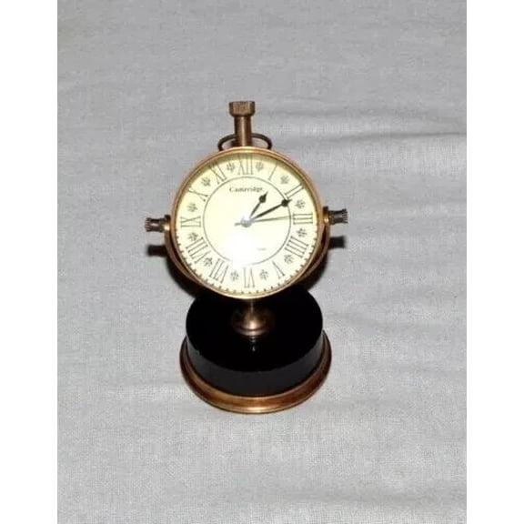 Brass Desk Clock Vintage Table top Decorative Grandmother, Grandfather, Birthday, Valentine Gift