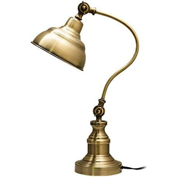 Brass Desk Lamp, Adjustable Table Lamp, Vintage Task Lamp with Rotary Shade Adjustable Height, Rechargeable Lamps for CoffeeTable Restaurant Bedroom Dinner Lighting$$Tools & Hardware Other