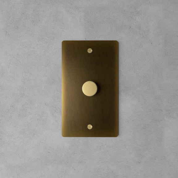 Brass Dimmer Switch - LED Light Control Wall Mount, Adjustable Brightness, Brass & Polycarbonate Light Dimmer for Home