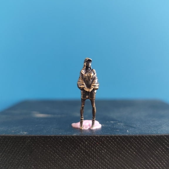 Brass Doll Beautiful Woman Standing Car Model Scene Landscaping Can Be Colored