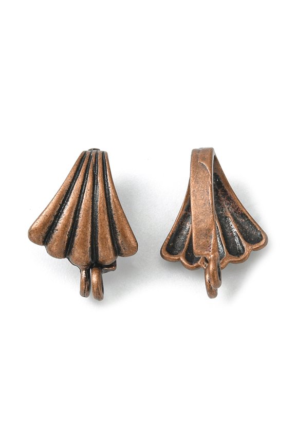 Brass Donut Bails Red Copper 17.5x12mm Inner Size(Place for Donut) : about 12.2mm Long 5mm Thick