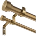 thumbnail image 1 of Brass Double Curtain Rod, Warm Gold Long Dual Curtain Rods for Windows 84 to 120 Inch, 1 Inch Adjustable Heavy Duty Spliced Double Rod, Pro-Plating Process, Aluminium Finials, 1 of 8
