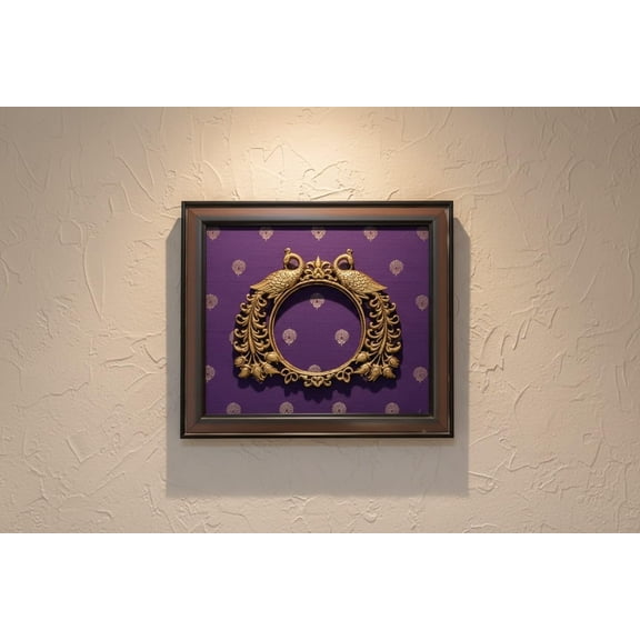 Brass Double Peacock prabhavali Frame  Traditional Temple Wall Dcor