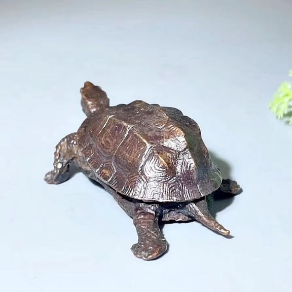 Brass Dragon Turtle Animal Statue Small Sculpture Tabletop Figurine Decor Gift