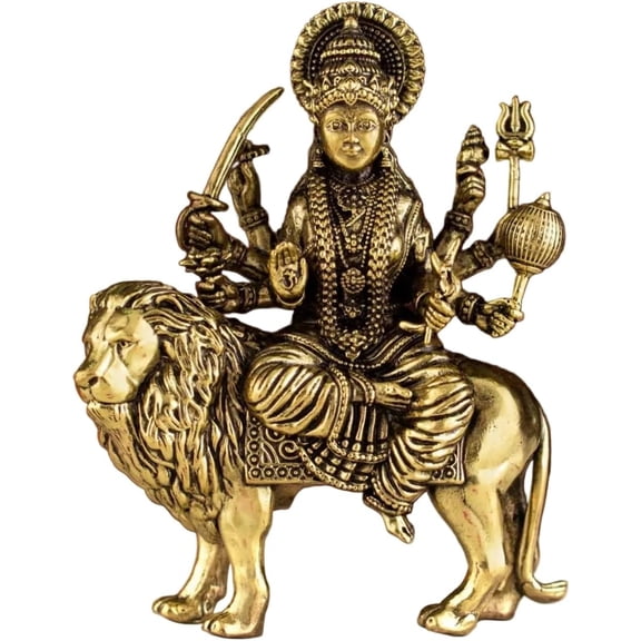 Brass Durga Idol 4 Inch Divine Home Dcor & Auspicious Gift