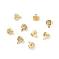 thumbnail image 1 of Brass Ear Nuts Earring Backs with Loop Long-Lasting Plated Real 18K Gold Plated 8.3x7x3.7mm Hole: 0.8mm, 1 of 3