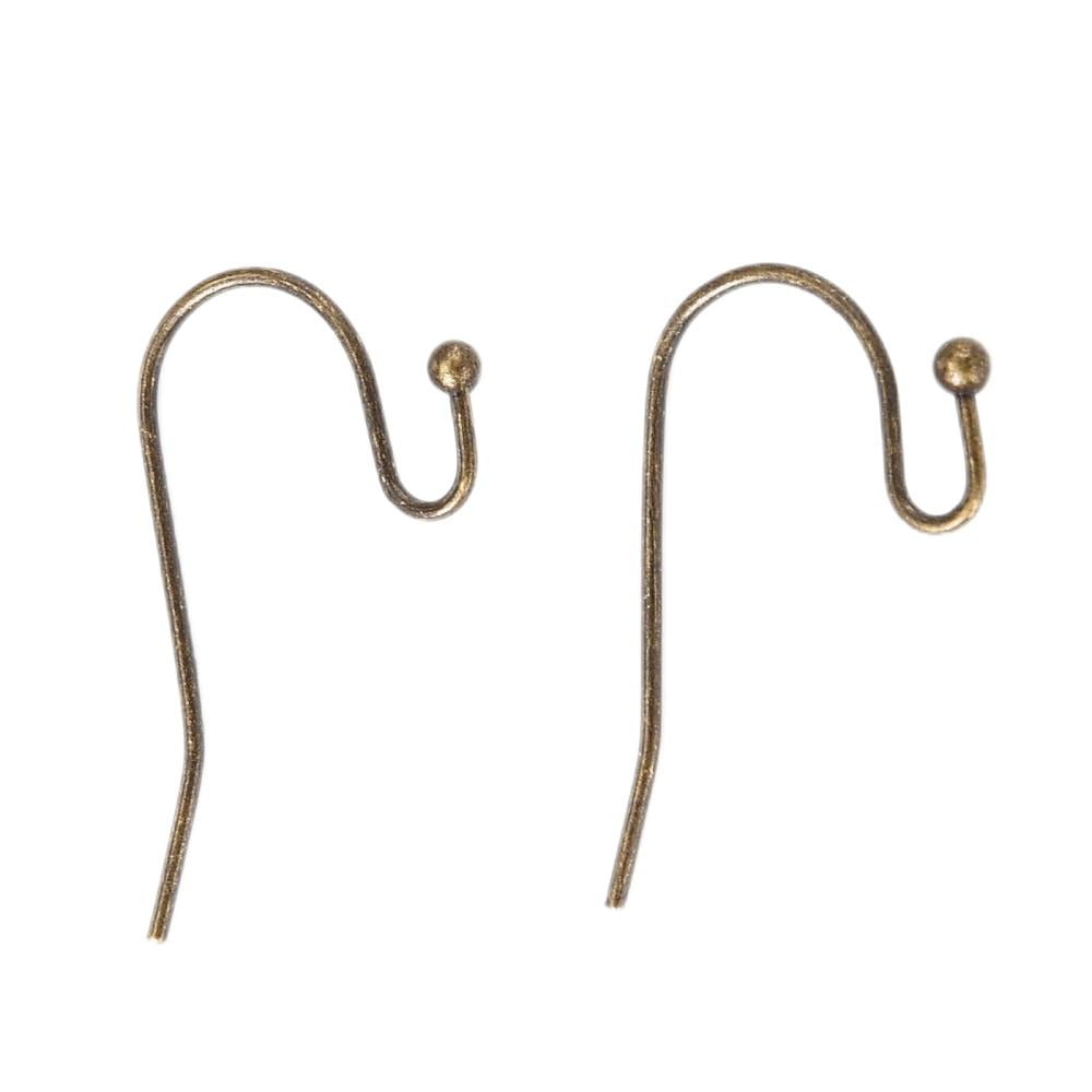 Brass Earring Hooks Ear Wire Lead Free Cadmium Free Nickel Free Bronze 11mm wide 22mm long 0.75mm thick