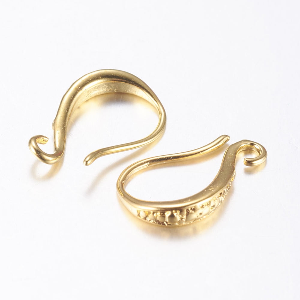Brass Earring Hooks Ear Wire with Horizontal Loop LongLasting Plated