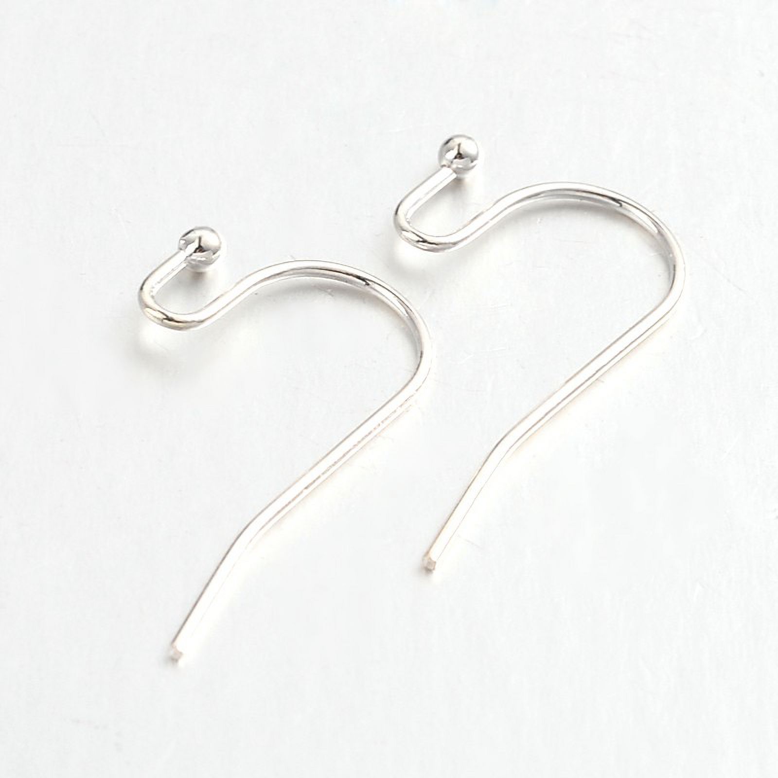 Brass Earring Hooks for Earring Designs Ear Wire Lead Free & Cadmium Free Silver color Plated 21x12mm 21 Gauge Pin: 0.7mm