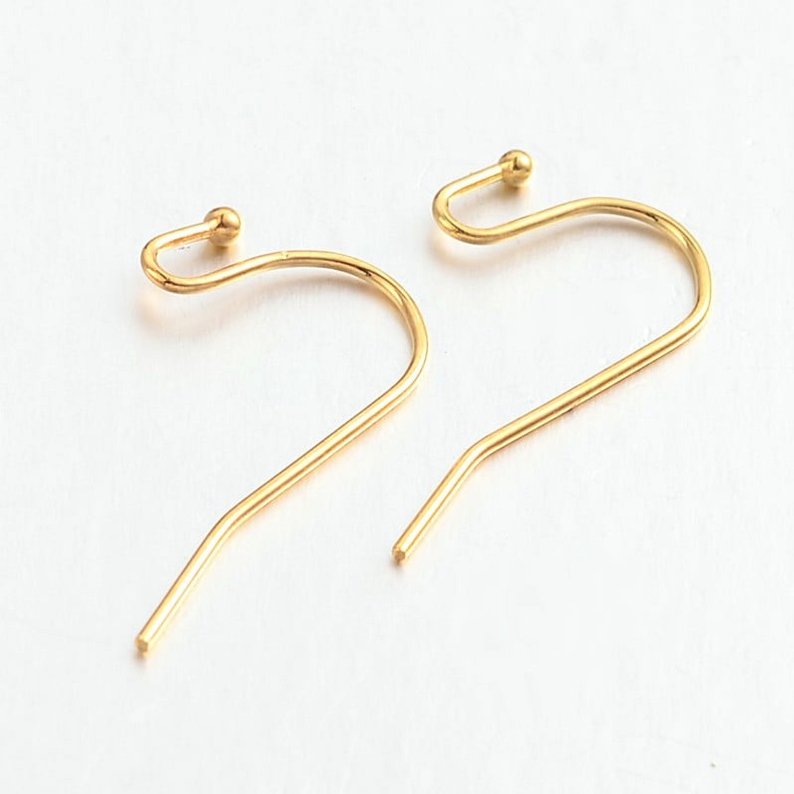 Brass Earring Hooks for Earring Designs Lead Free & Cadmium Free Golden 21x12mm 21 Gauge Pin: 0.7mm