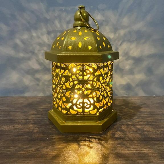 Vintage Hollow Metal Lanterns Moroccan Style Night Light Decorative Ornaments Atmosphere Props Small Lantern Table Candlestick M