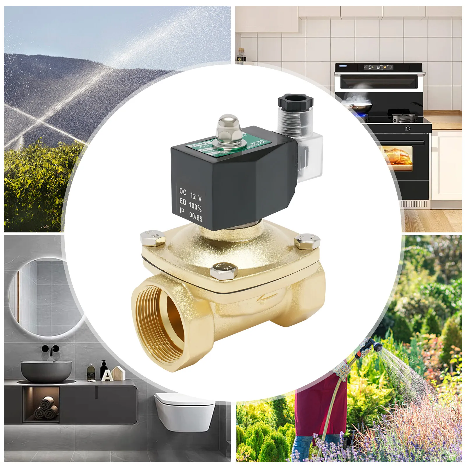 Brass Electric Solenoid Valve 12V Normally Closed Air, Water 145Psi NPT