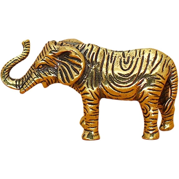 Brass Elephant Figures, Lucky Wealth Elephant Statue, Small Elephant Table Ornament, Vintage Mini Fengshui Decor, Lucky Statue for Home Office Party Favor