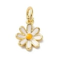 thumbnail image 1 of Brass Enamel Charms with Jump Ring Long-Lasting Plated Lead Free & Cadmium Free Flower Charms Real 18K Gold Plated White 10x7.5x2mm Hole: 3mm, 1 of 3