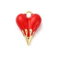 thumbnail image 1 of Brass Enamel Pendants Heart Charm Rack Plating Lead Free & Cadmium Free Long-Lasting Plated Real 18K golden Plated Red 28x20.5x9.5mm Hole: 4x3.5mm, 1 of 3