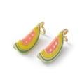 thumbnail image 1 of Brass Enamel Pendants with Jump Ring Cadmium Free & Lead Free Real 16K golden Plated Fruits Charms Cantaloupe 18.5x8x6mm Hole: 3mm Brass+Enamel, 1 of 3