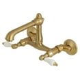 thumbnail image 1 of Brass English Country 6-Inch Adjustable Center Wall Mount Kitchen Faucet  Brushed Brass, 1 of 1