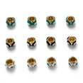 thumbnail image 1 of Brass European Enamel Beads Long-Lasting Plated Real 18K golden Plated Large Hole Beads Round with Mixed color 7.5~8x6mm Hole: 4mm, 1 of 3