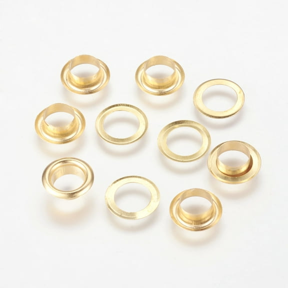 Brass Eyelets Ring Rivet Snaps Golden 15x3.8mm Hole: 10mm