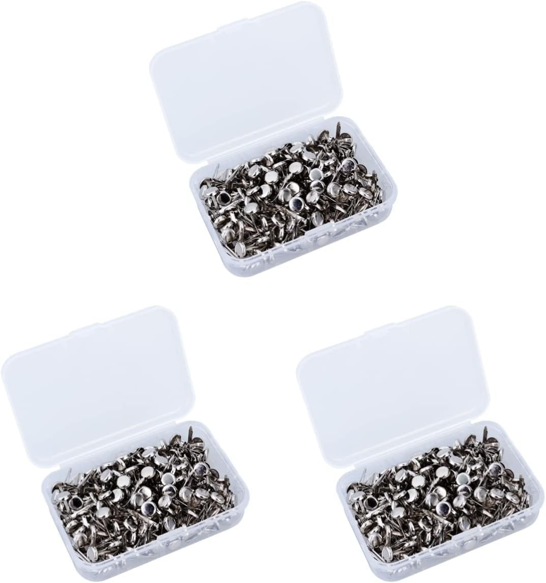 Brass Fasteners 600 pcs with Electroplating Round Craft Silver Paper