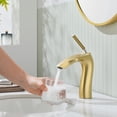 thumbnail image 1 of Brass Faucet Bathroom Basin Single Handle Hot and Cold Water Pipe Gold, 1 of 8