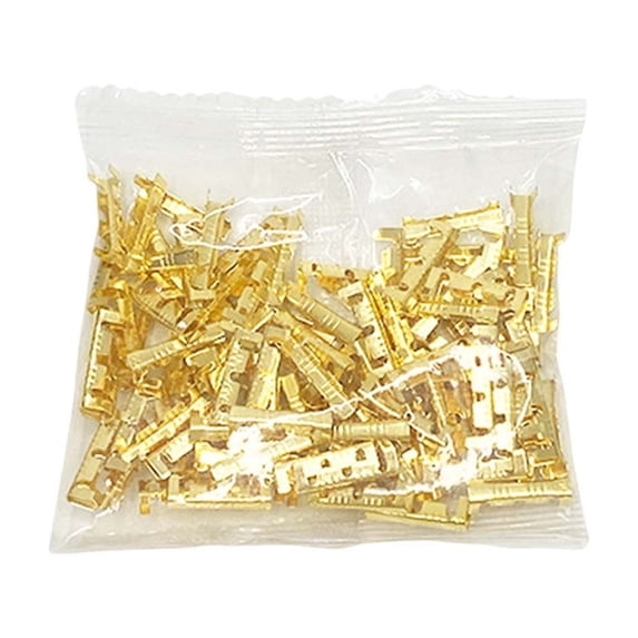 Brass Faucet Electrical Wiring Metal Splice Crimp Connector Terminal For Secure Durable Wire Connections 100PCS
