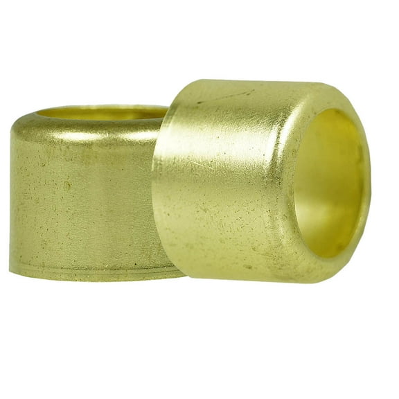 Brass Ferrule 3/4" Outer Diameter 1/2" Inner Diameter Smooth Crimp 2-pack 32565