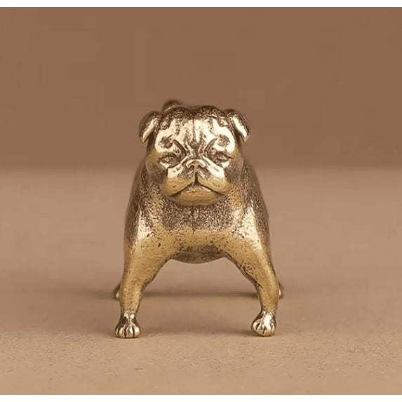 Solid Brass French Dog Figurine Elegant Desktop Ornament Decorative Sculpture for Home Décor Pet Lover