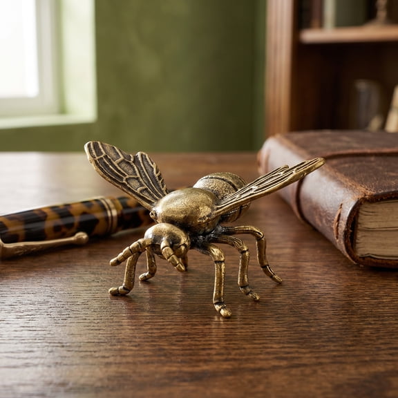 Raindrops Brass Bee Decorative Object Golden 1Pcs 1.9x1.3x0.6in