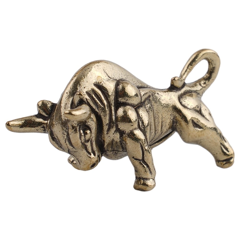 Brass Figurine Small Cow Statue House Ornament Animal Figurines Office
