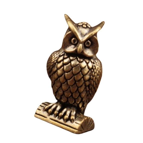 Brass Figurines Owl Statues Shelf Decors Accent Owl Decorative Objects Tabletop Centerpieces for Home Decors