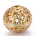thumbnail image 1 of Brass Filigree Beads Long-Lasting Plated Hollow Round Real 18K golden Plated 10x9.5mm Hole: 1mm Brass, 1 of 2