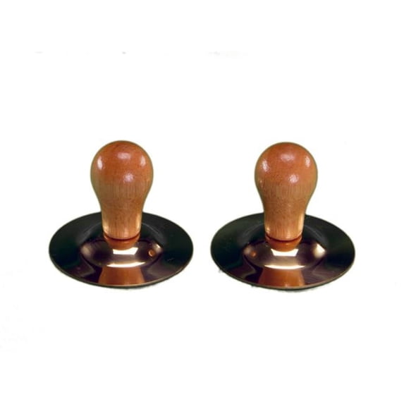 Brass Finger Cymbals with Wood Knobs