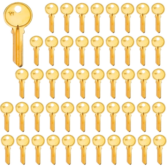 Brass Finish Key Blanks, Y1 Uncut Blank Keys, 5YA1 Key Blanks Pack of 50 Keys