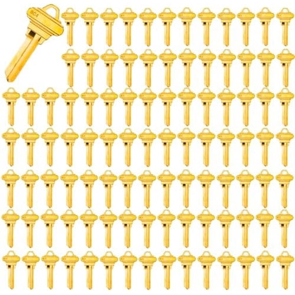 Brass Finish Uncut Key Blanks, SC4 (6SH1) Blank Keys, SC4 Key Blanks 6 Pin (100-Pack)$$Tools & Hardware Other