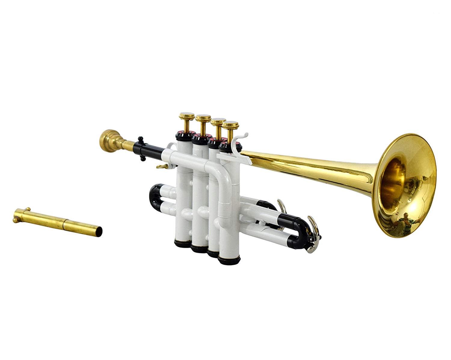 Brass Finish White Piccolo Trumpet Bb/Small + FREE HARD CASE + Mouth