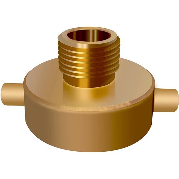 Brass Fire Equipment 1-1/2" NST Female x 3/4" GHT Male Brass Hydrant Adapter with Pin Lug for Hydrants, Hoses, Pipes