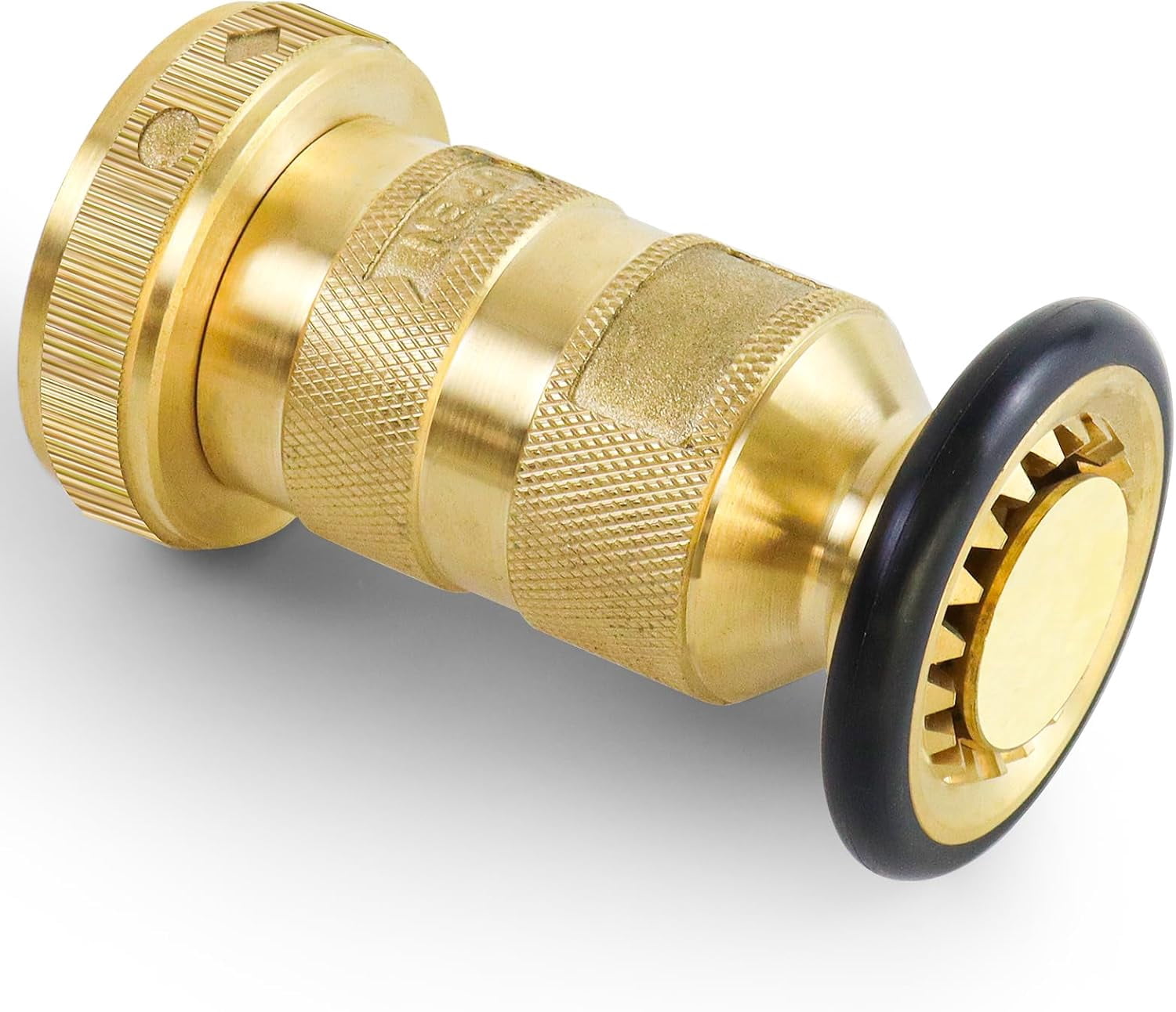 Brass Fire Hose Nozzle 1.5 Inch NPSH Adjustable Fog and Straight Stream Water Spray for Industrial Use