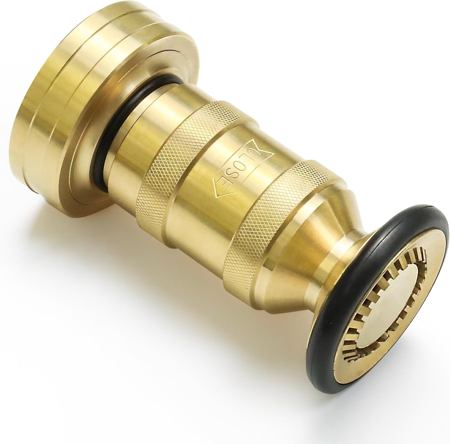 Brass Fire Hose Nozzle 2 Inch NPSH Adjustable Fog and Straight Stream Water Spray for Industrial Use