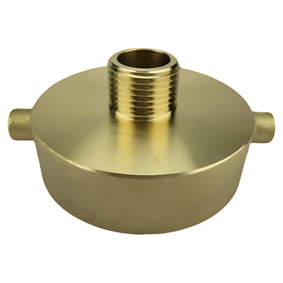 Brass Fire Hydrant Adapter 2-1/2" NH Female x 3/4" GHT Male, Solid & Long-Term Fire Hydrant Hose Adapter, Connects Hydrant to Garden Hose, High-Flow for Irrigation & Firefighting