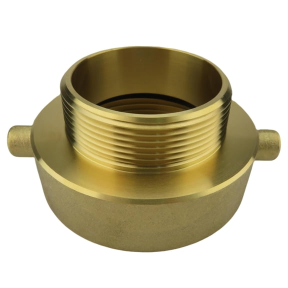Brass Fire Hydrant Adapter, 2-1/2" NH/NST Female x 2" NPT Male, Solid and Long-Term, Connects Hydrant to Garden Hose, High Flow Water, Easy to Tighten Handles, Farm Irrigation, Gold