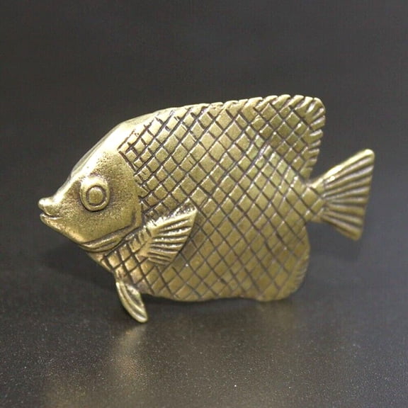 Brass Fish Figurine Statue Animal Figurines Toys Home Office Desktop Decoration USA