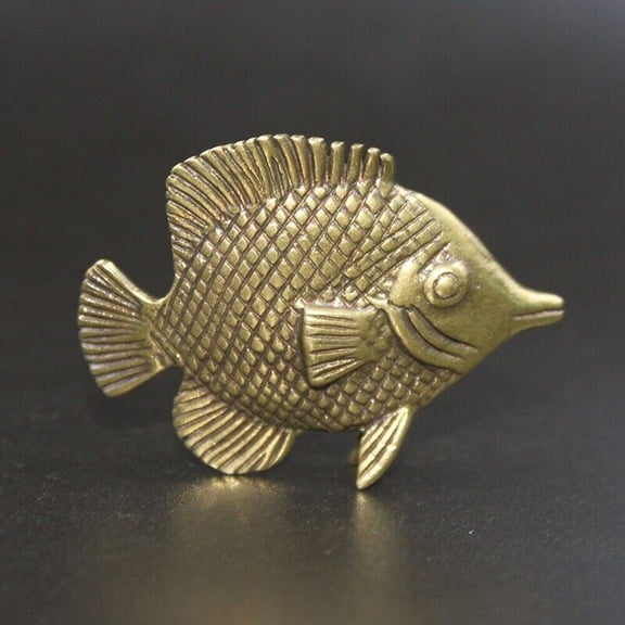 Brass Fish Figurine Statue Home Office Table Decoration Animal Figurines Toy USA