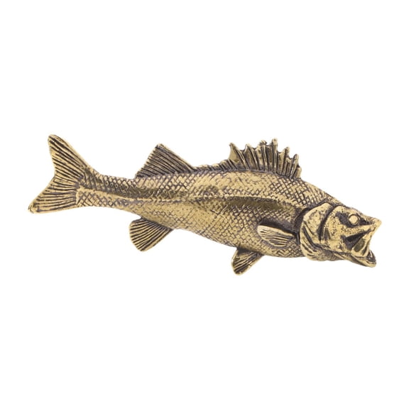 Brass Fish Figurine Vintage Home Decor Lucky Wealth Ornament for Office Desktop Living Room