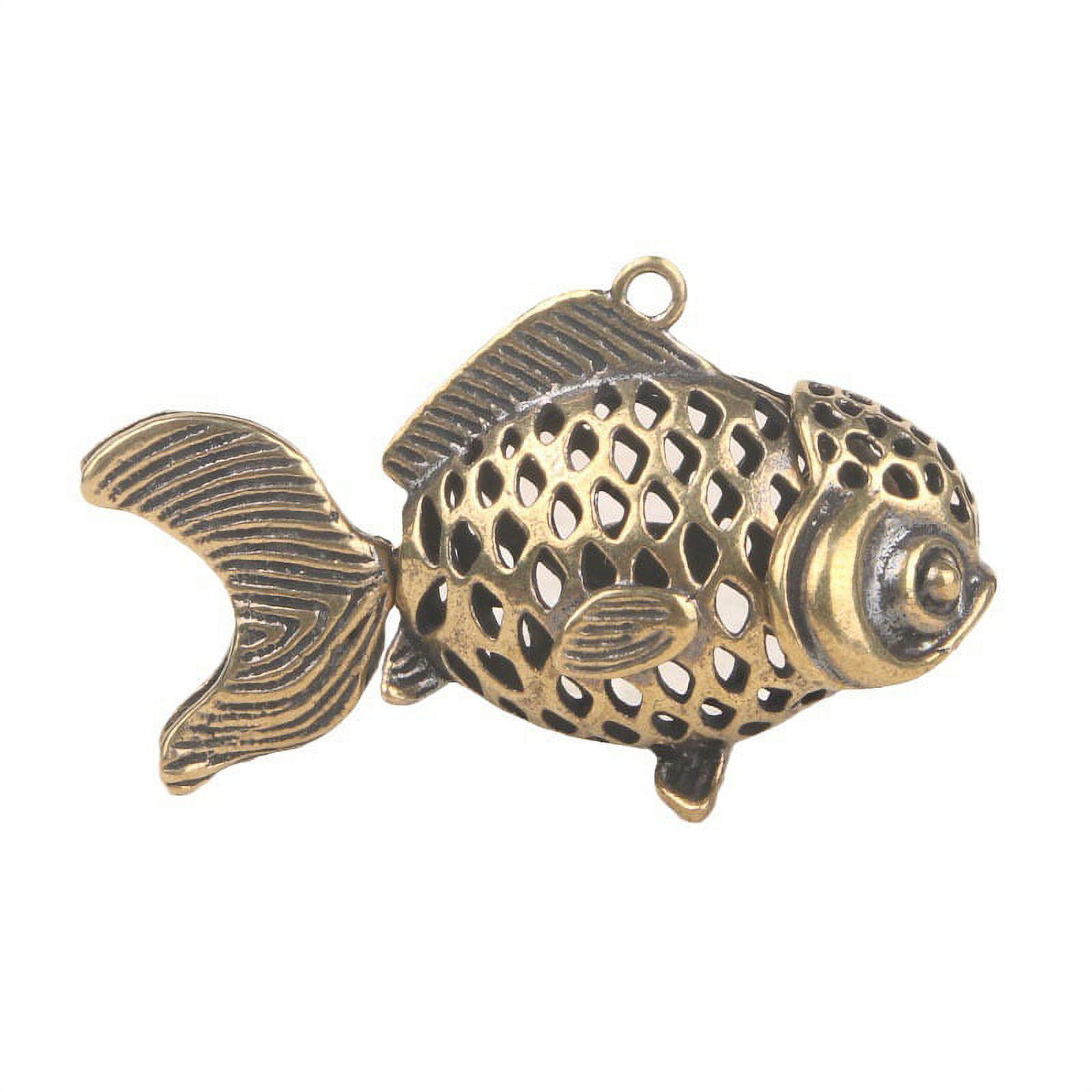 Brass Fish Statue Desk Fish Figurines Office Decoration Housewarming