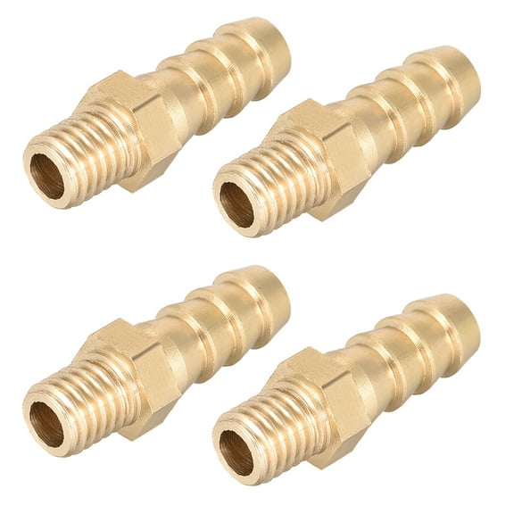 Brass Fitting Connector Metric M8x1.25 Male to Barb Hose ID 8mm 4 pcs
