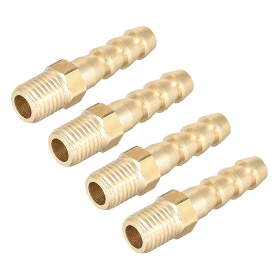 Brass Fitting Connector Metric M8x1 Male to Barb Hose ID 6mm 4 pcs