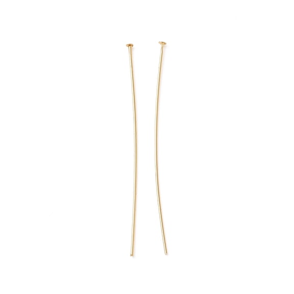Brass Flat Head Pins Long-lasting Plated Cadmium Free & Lead Free Real 18K golden Plated 50mm Head: 1.8mm Pin: 0.6mm 22 Gauge